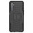 Silicone Matte Finish and Plastic Back Cover Case with Stand for Realme 6s Black