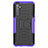 Silicone Matte Finish and Plastic Back Cover Case with Stand for Realme 6s Purple