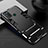 Silicone Matte Finish and Plastic Back Cover Case with Stand for Realme 7i Black