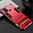 Silicone Matte Finish and Plastic Back Cover Case with Stand for Realme 7i Red