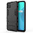 Silicone Matte Finish and Plastic Back Cover Case with Stand for Realme C11 Black