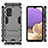 Silicone Matte Finish and Plastic Back Cover Case with Stand for Samsung Galaxy A32 4G