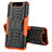 Silicone Matte Finish and Plastic Back Cover Case with Stand for Samsung Galaxy A80 Orange