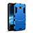 Silicone Matte Finish and Plastic Back Cover Case with Stand for Samsung Galaxy A9 (2016) A9000 Blue