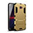 Silicone Matte Finish and Plastic Back Cover Case with Stand for Samsung Galaxy A9 (2016) A9000 Gold