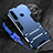 Silicone Matte Finish and Plastic Back Cover Case with Stand for Samsung Galaxy A9 (2018) A920 Blue