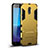 Silicone Matte Finish and Plastic Back Cover Case with Stand for Samsung Galaxy C7 (2017) Gold