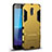 Silicone Matte Finish and Plastic Back Cover Case with Stand for Samsung Galaxy J7 Plus Gold