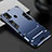 Silicone Matte Finish and Plastic Back Cover Case with Stand for Samsung Galaxy M31 Blue