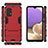 Silicone Matte Finish and Plastic Back Cover Case with Stand for Samsung Galaxy M32 5G