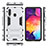 Silicone Matte Finish and Plastic Back Cover Case with Stand for Samsung Galaxy M40