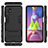 Silicone Matte Finish and Plastic Back Cover Case with Stand for Samsung Galaxy M51
