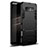 Silicone Matte Finish and Plastic Back Cover Case with Stand for Samsung Galaxy Note 8 Black