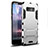 Silicone Matte Finish and Plastic Back Cover Case with Stand for Samsung Galaxy Note 8 Duos N950F Silver