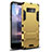 Silicone Matte Finish and Plastic Back Cover Case with Stand for Samsung Galaxy Note 8 Gold
