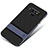 Silicone Matte Finish and Plastic Back Cover Case with Stand for Samsung Galaxy Note 9 Blue