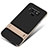 Silicone Matte Finish and Plastic Back Cover Case with Stand for Samsung Galaxy Note 9 Gold