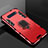 Silicone Matte Finish and Plastic Back Cover Case with Stand for Samsung Galaxy S10 Red