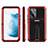 Silicone Matte Finish and Plastic Back Cover Case with Stand for Samsung Galaxy S22 Plus 5G Red
