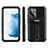 Silicone Matte Finish and Plastic Back Cover Case with Stand for Samsung Galaxy S23 Plus 5G Black