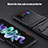 Silicone Matte Finish and Plastic Back Cover Case with Stand for Samsung Galaxy Z Flip3 5G