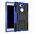 Silicone Matte Finish and Plastic Back Cover Case with Stand for Sony Xperia L2 Blue