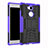 Silicone Matte Finish and Plastic Back Cover Case with Stand for Sony Xperia L2 Purple
