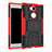 Silicone Matte Finish and Plastic Back Cover Case with Stand for Sony Xperia L2 Red