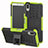 Silicone Matte Finish and Plastic Back Cover Case with Stand for Sony Xperia L3 Green