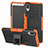 Silicone Matte Finish and Plastic Back Cover Case with Stand for Sony Xperia L3 Orange