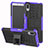 Silicone Matte Finish and Plastic Back Cover Case with Stand for Sony Xperia L3 Purple