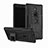 Silicone Matte Finish and Plastic Back Cover Case with Stand for Sony Xperia XZ2 Premium Black