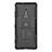 Silicone Matte Finish and Plastic Back Cover Case with Stand for Sony Xperia XZ3 Black