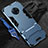 Silicone Matte Finish and Plastic Back Cover Case with Stand for Vivo Nex 3 5G Blue