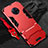 Silicone Matte Finish and Plastic Back Cover Case with Stand for Vivo Nex 3 5G Red