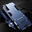 Silicone Matte Finish and Plastic Back Cover Case with Stand for Vivo Y11s