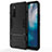 Silicone Matte Finish and Plastic Back Cover Case with Stand for Vivo Y70 (2020) Black