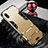 Silicone Matte Finish and Plastic Back Cover Case with Stand for Xiaomi Redmi 7A Gold