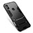 Silicone Matte Finish and Plastic Back Cover Case with Stand for Xiaomi Redmi Note 5 AI Dual Camera Black