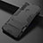 Silicone Matte Finish and Plastic Back Cover Case with Stand for Xiaomi Redmi Note 8T Black