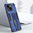 Silicone Matte Finish and Plastic Back Cover Case with Stand H02X for Apple iPhone 13