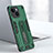 Silicone Matte Finish and Plastic Back Cover Case with Stand H02X for Apple iPhone 13 Green