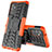 Silicone Matte Finish and Plastic Back Cover Case with Stand J01X for Samsung Galaxy Quantum2 5G Orange