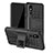 Silicone Matte Finish and Plastic Back Cover Case with Stand JX1 for Samsung Galaxy A2 Core A260F A260G Black