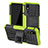 Silicone Matte Finish and Plastic Back Cover Case with Stand JX1 for Samsung Galaxy A2 Core A260F A260G Green