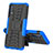 Silicone Matte Finish and Plastic Back Cover Case with Stand JX1 for Samsung Galaxy M02 Blue