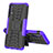 Silicone Matte Finish and Plastic Back Cover Case with Stand JX1 for Samsung Galaxy M02 Purple