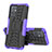 Silicone Matte Finish and Plastic Back Cover Case with Stand JX1 for Vivo T1 5G India Purple