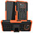 Silicone Matte Finish and Plastic Back Cover Case with Stand JX1 for Xiaomi Poco X3 Orange