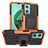 Silicone Matte Finish and Plastic Back Cover Case with Stand JX1 for Xiaomi Redmi Note 11E 5G Orange
